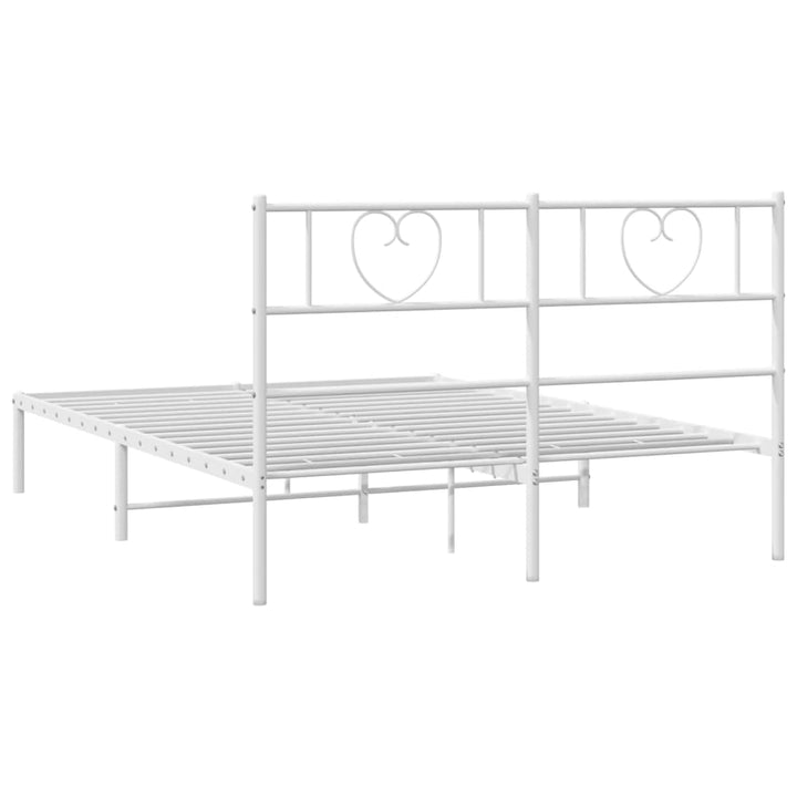 sengeramme med sengegavl 140x190 cm metal hvid