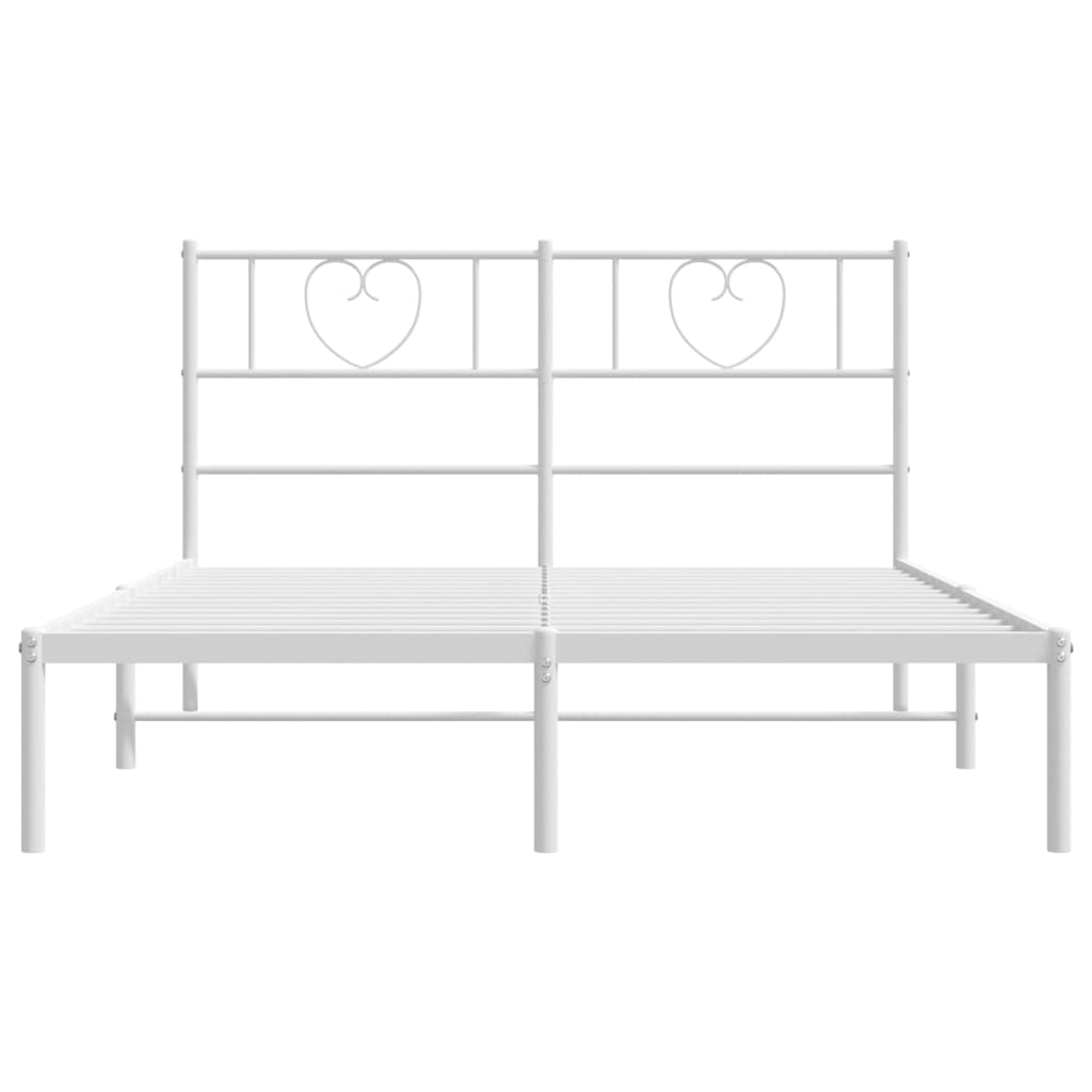 sengeramme med sengegavl 160x200 cm metal hvid