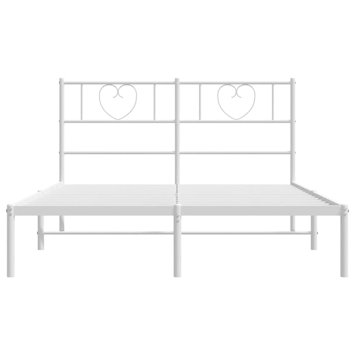 sengeramme med sengegavl 160x200 cm metal hvid