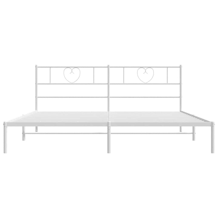 sengeramme med sengegavl 193x203 cm metal hvid