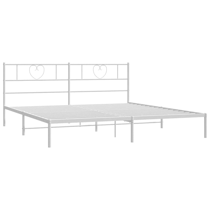 sengeramme med sengegavl 193x203 cm metal hvid