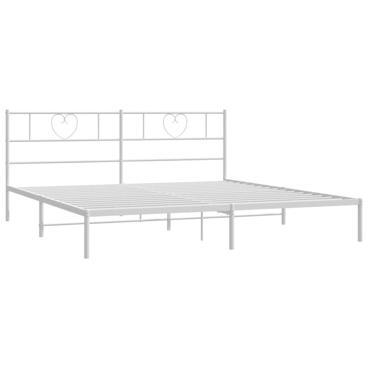 sengeramme med sengegavl 200x200 cm metal hvid