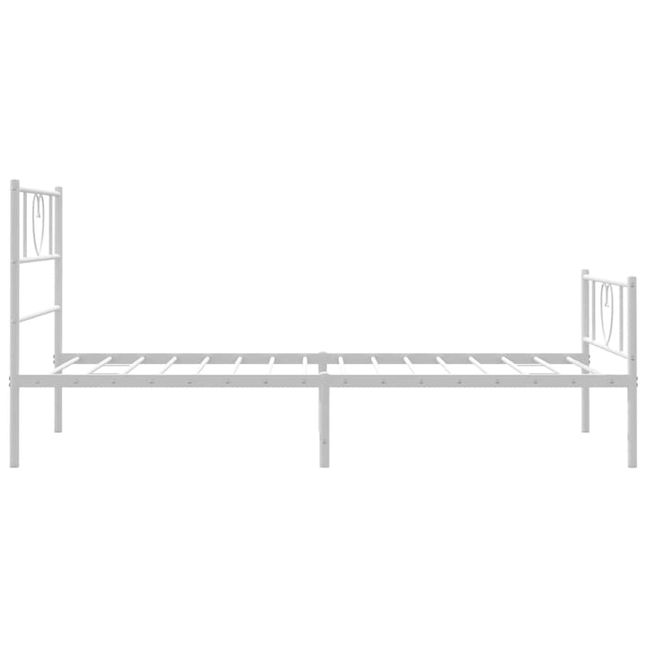 sengeramme med sengegavl og fodgærde 100x190 cm metal hvid