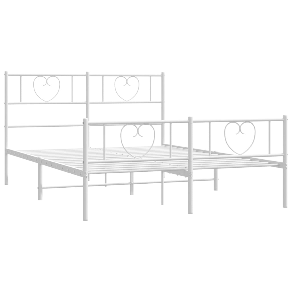 sengeramme med sengegavl og fodgærde 120x200 cm metal hvid