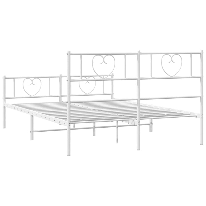 sengeramme med sengegavl og fodgærde 120x200 cm metal hvid