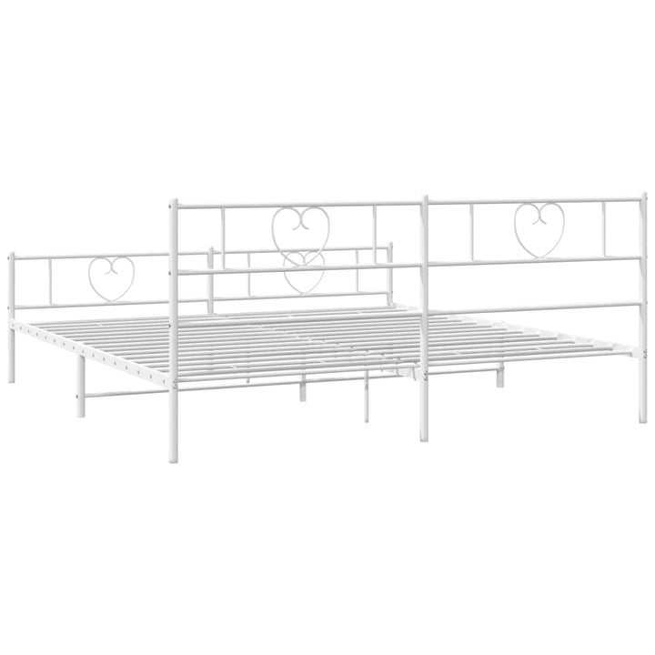 sengeramme med sengegavl og fodgærde 180x200 cm metal hvid