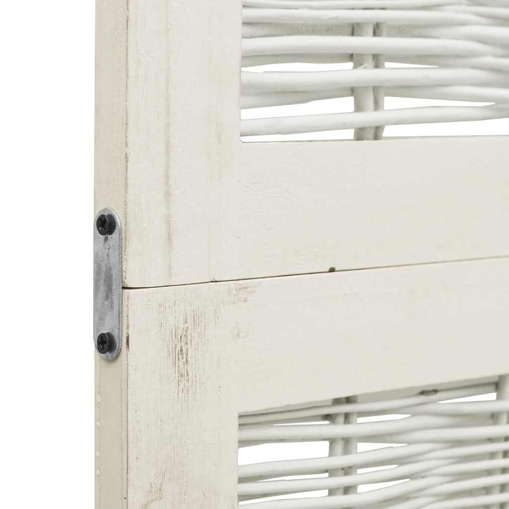 rumdeler 5 paneler massivt kejsertræ hvid