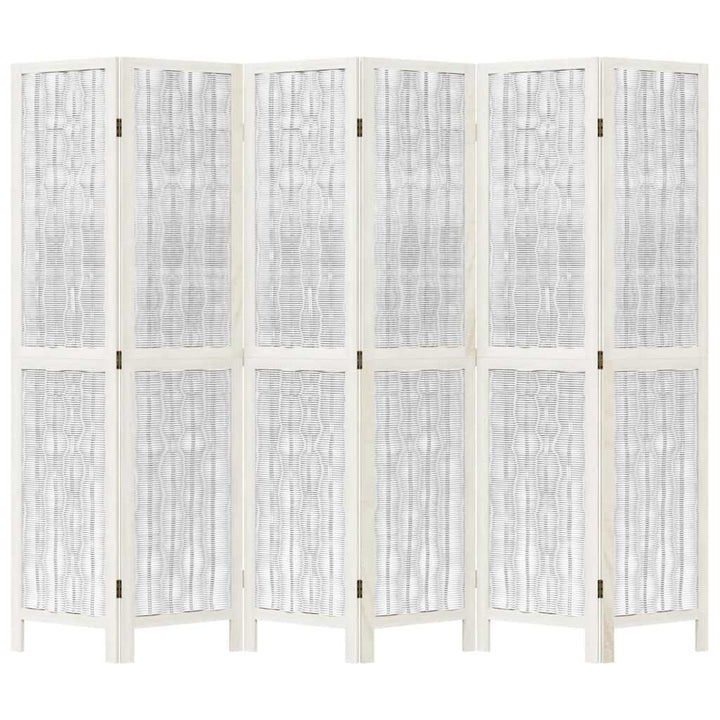 rumdeler 6 paneler massivt kejsertræ hvid