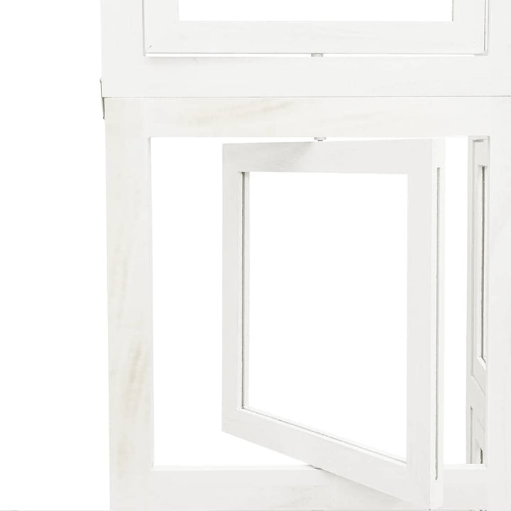 rumdeler 5 paneler massivt kejsertræ hvid