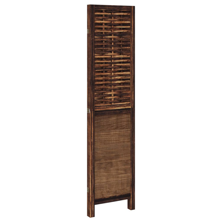 rumdeler 3 paneler massivt kejsertræ mørkebrun