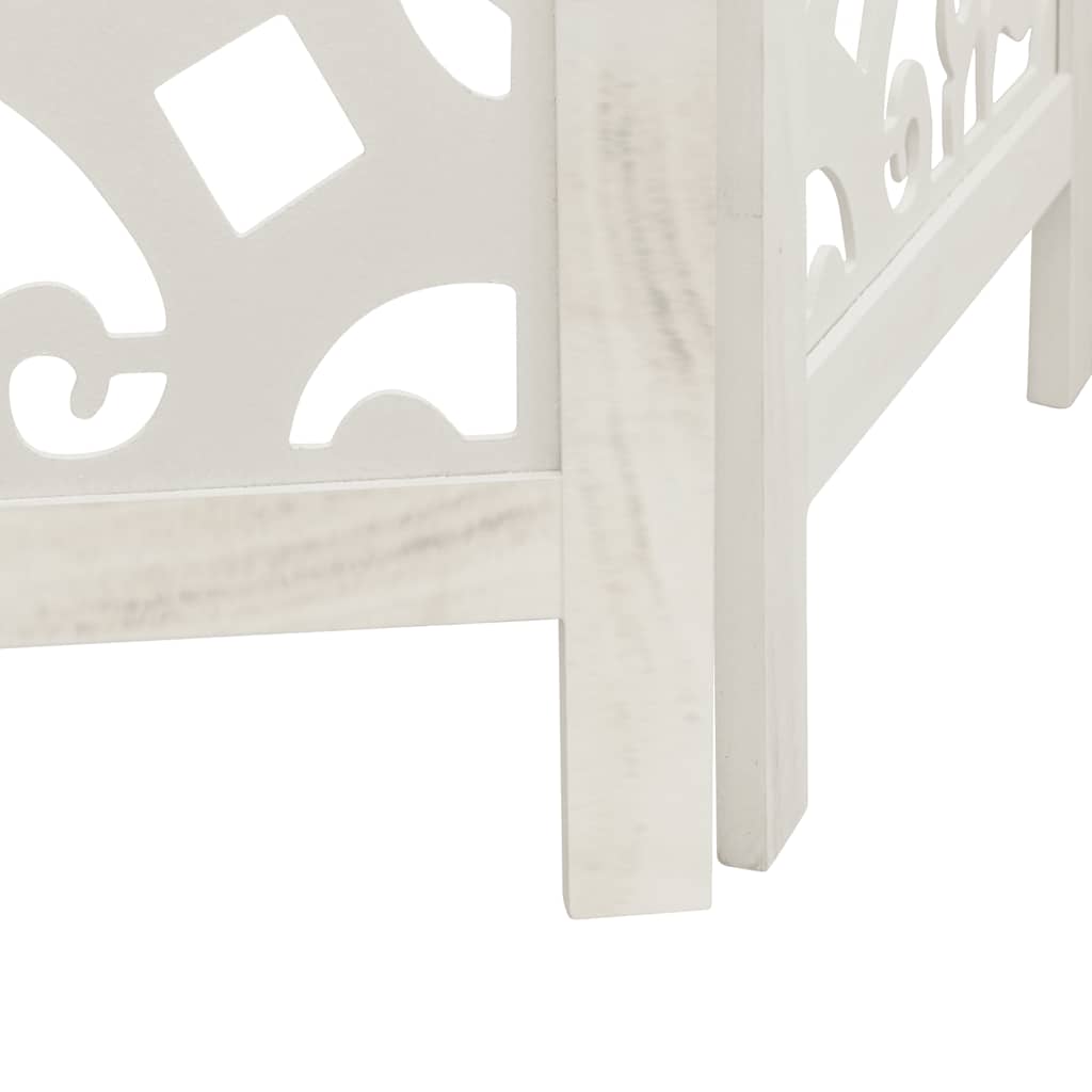 rumdeler 5 paneler massivt kejsertræ hvid