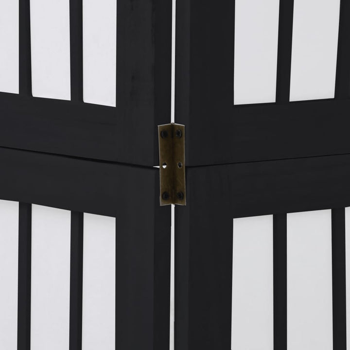 rumdeler 4 paneler massivt kejsertræ sort