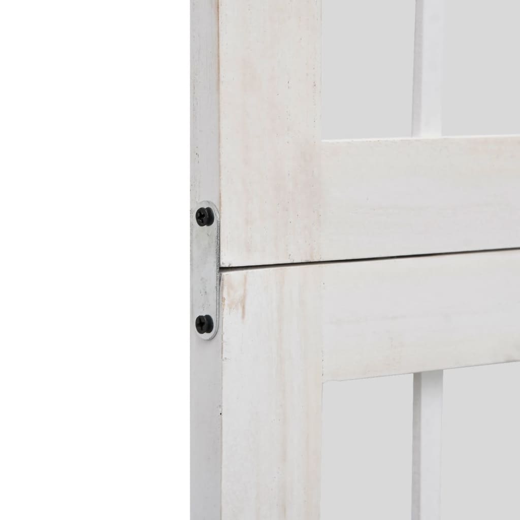 rumdeler 6 paneler massivt kejsertræ hvid