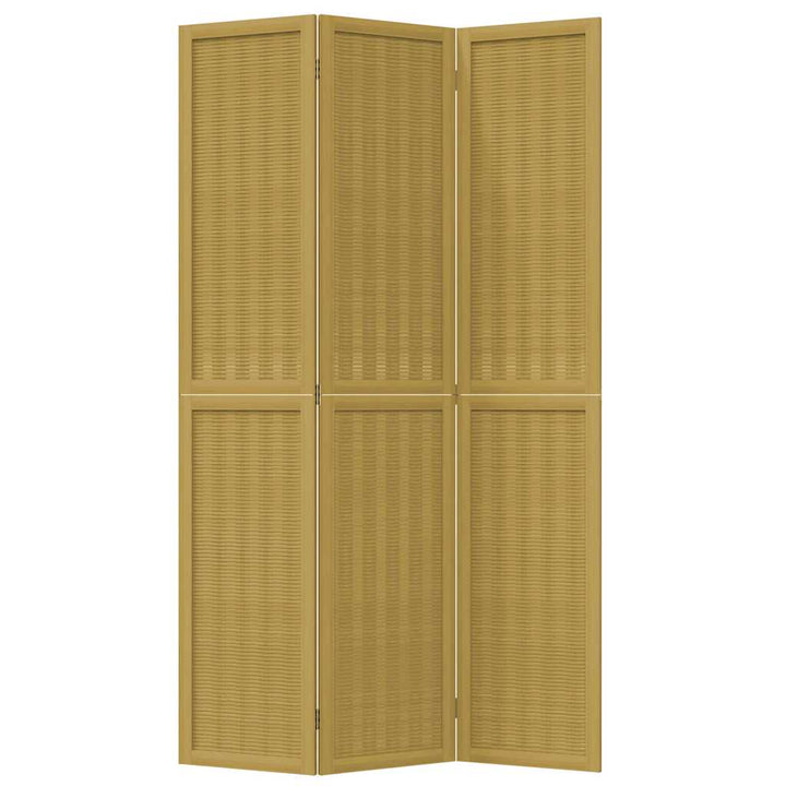 rumdeler 3 paneler massivt kejsertræ brun