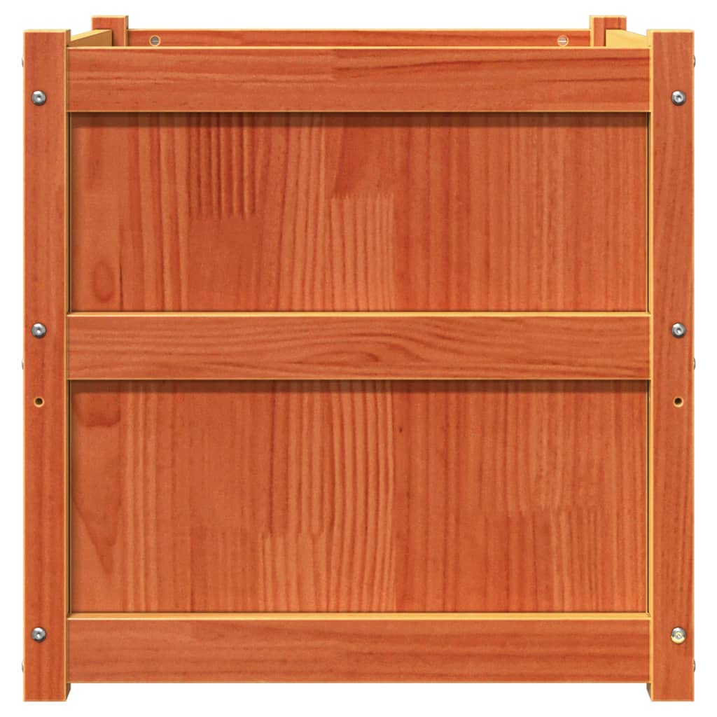 plantekasse 60x60x60 cm massivt fyrretræ gyldenbrun