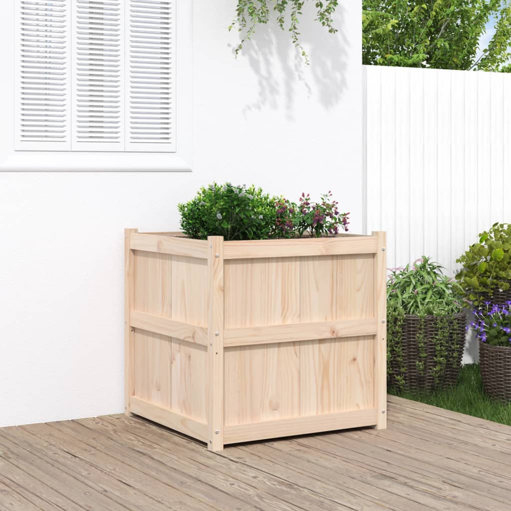 plantekasse 70x70x70 cm massivt fyrretræ