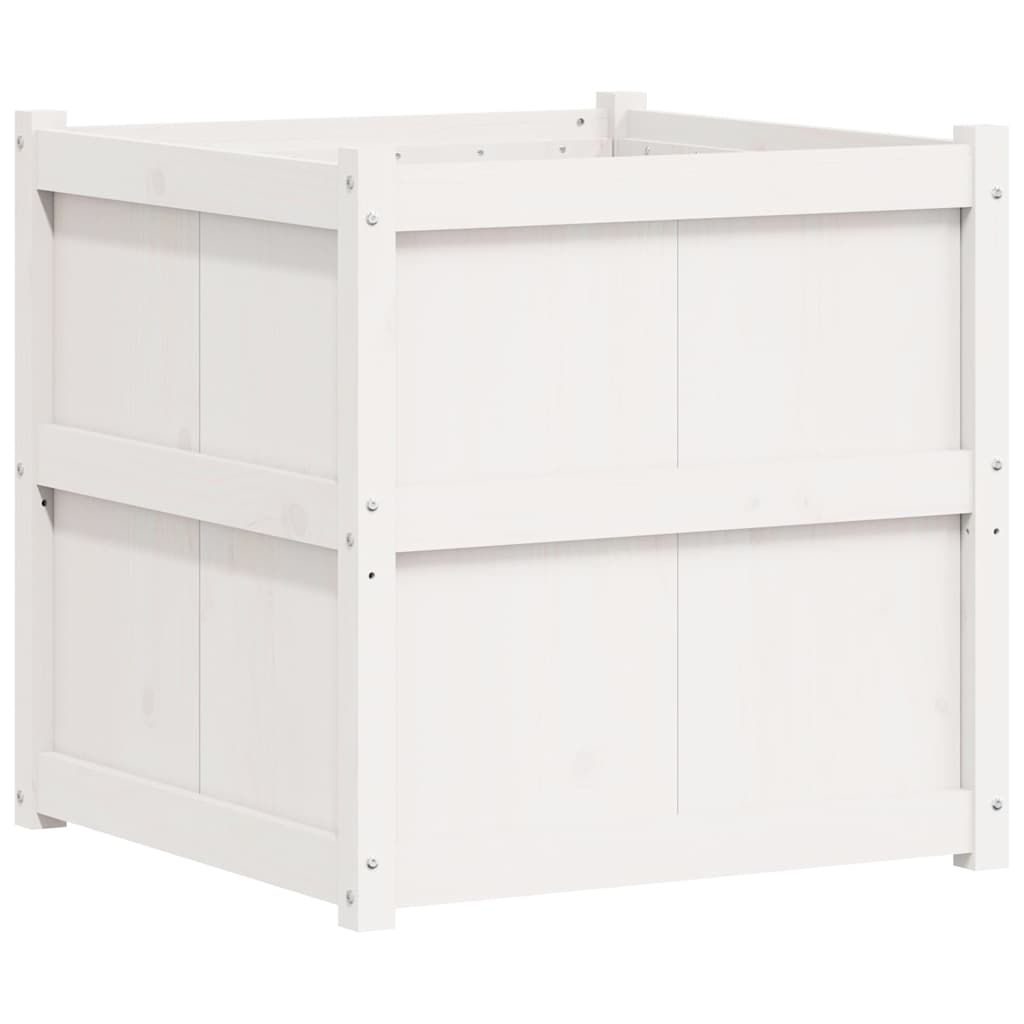 plantekasse 70x70x70 cm massivt fyrretræ hvid