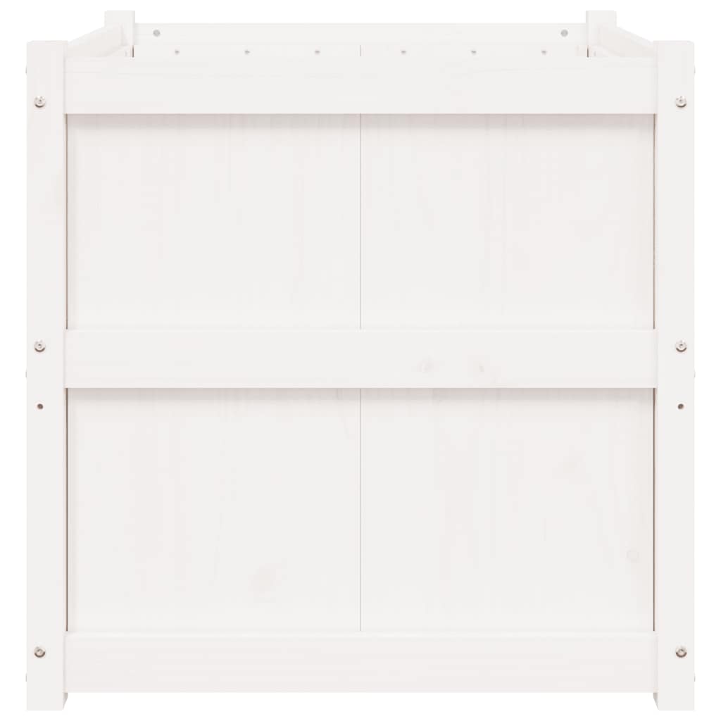 plantekasse 70x70x70 cm massivt fyrretræ hvid