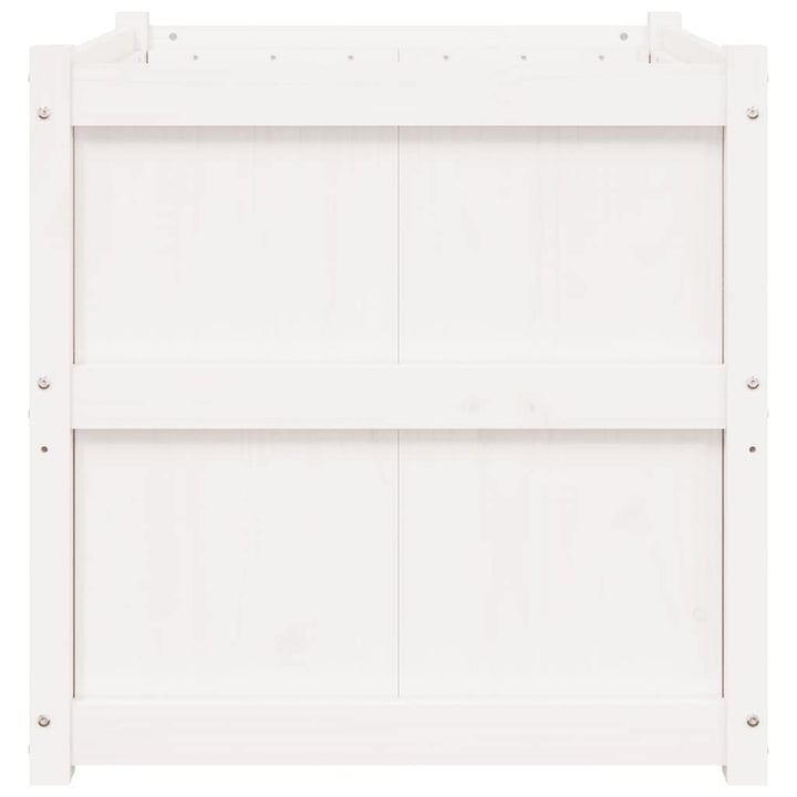 plantekasse 70x70x70 cm massivt fyrretræ hvid