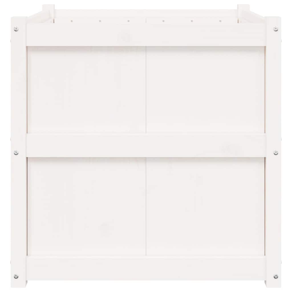 plantekasse 70x70x70 cm massivt fyrretræ hvid