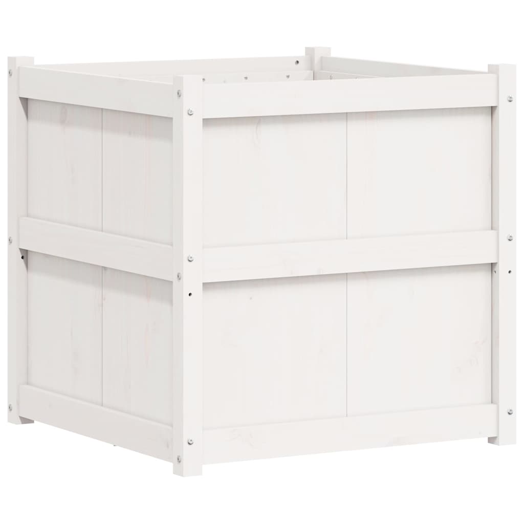 plantekasse 70x70x70 cm massivt fyrretræ hvid