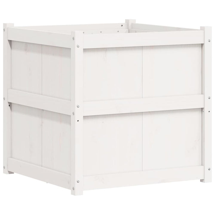 plantekasse 70x70x70 cm massivt fyrretræ hvid