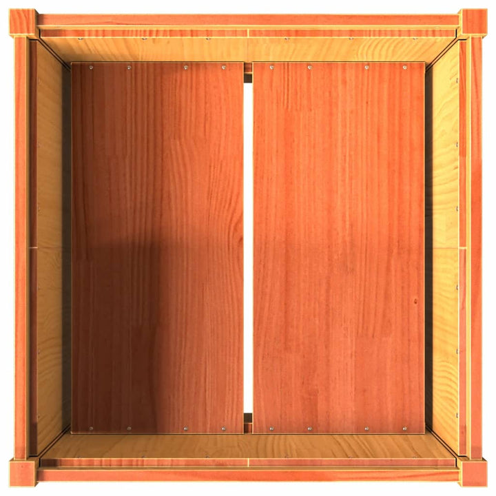 plantekasse 70x70x70 cm massivt fyrretræ gyldenbrun