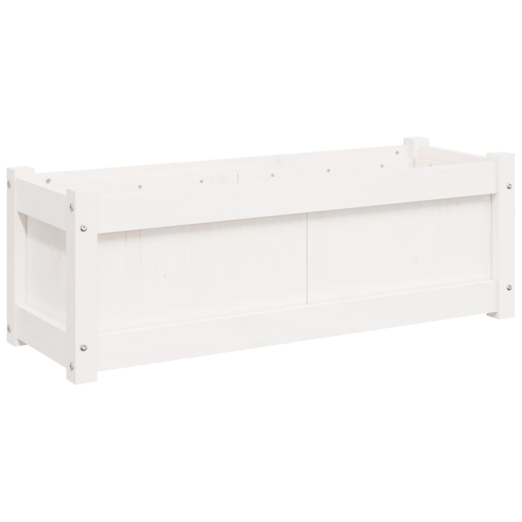 plantekasse 90x31x31 cm massivt fyrretræ hvid