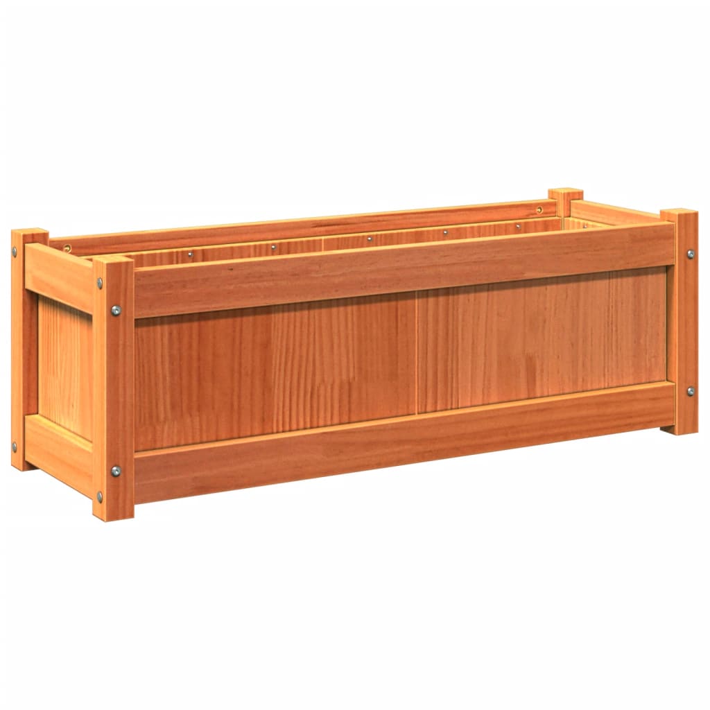 plantekasse 90x31x31 cm massivt fyrretræ gyldenbrun