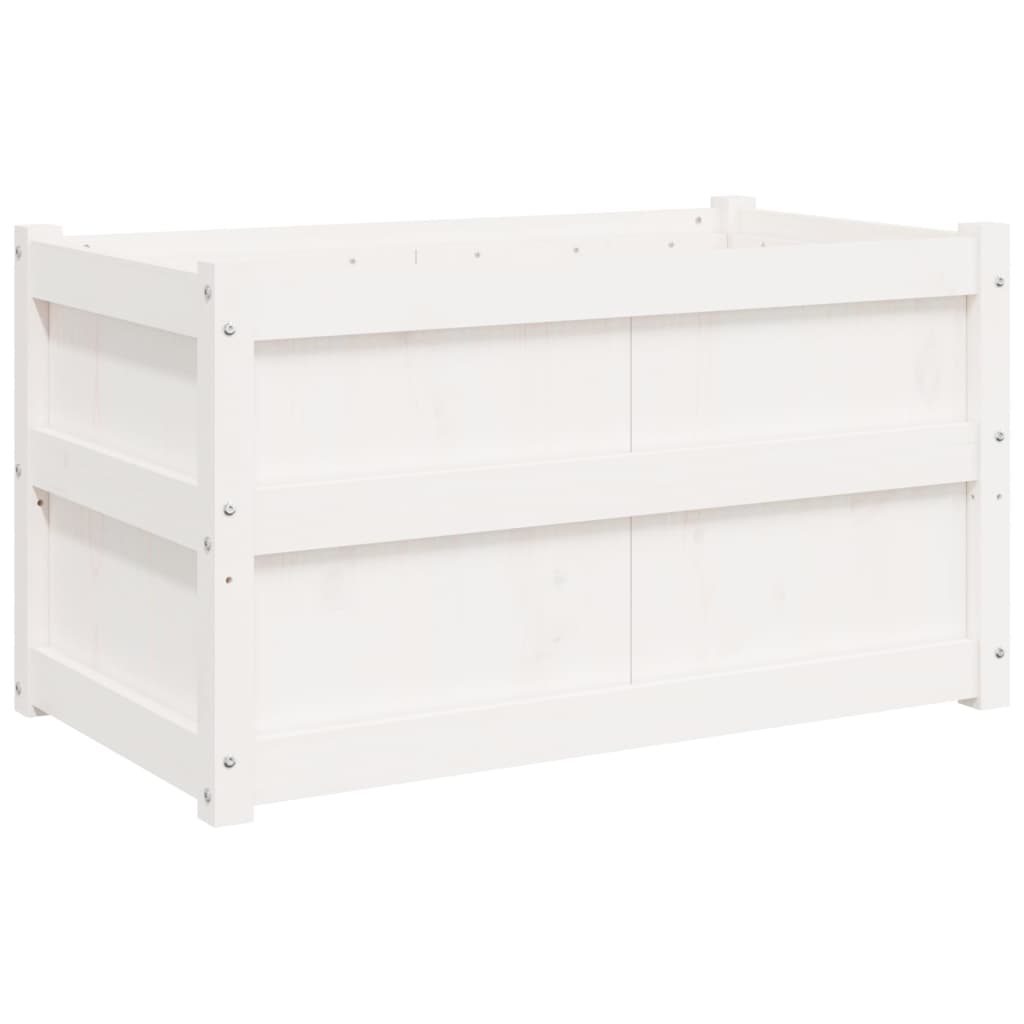 plantekasse 90x50x50 cm massivt fyrretræ hvid