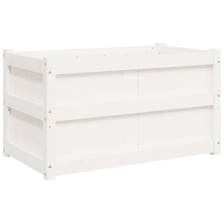 plantekasse 90x50x50 cm massivt fyrretræ hvid