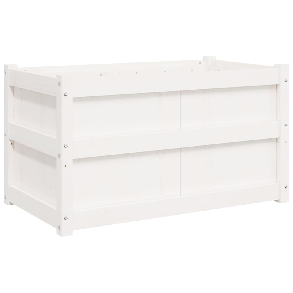 plantekasse 90x50x50 cm massivt fyrretræ hvid