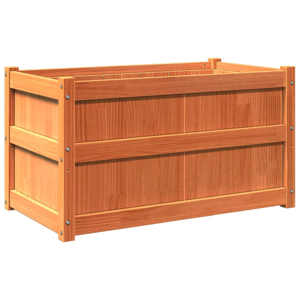 plantekasse 90x50x50 cm massivt fyrretræ gyldenbrun
