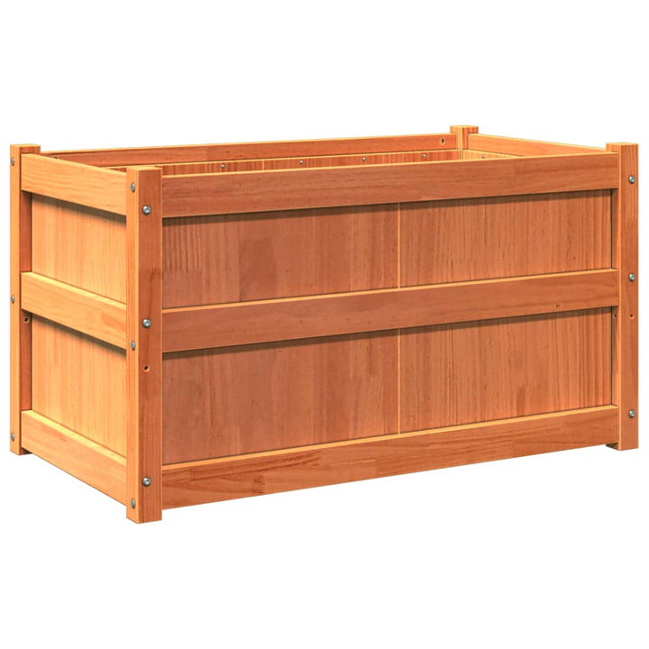 plantekasse 90x50x50 cm massivt fyrretræ gyldenbrun