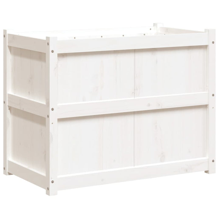 plantekasse 90x50x70 cm massivt fyrretræ hvid