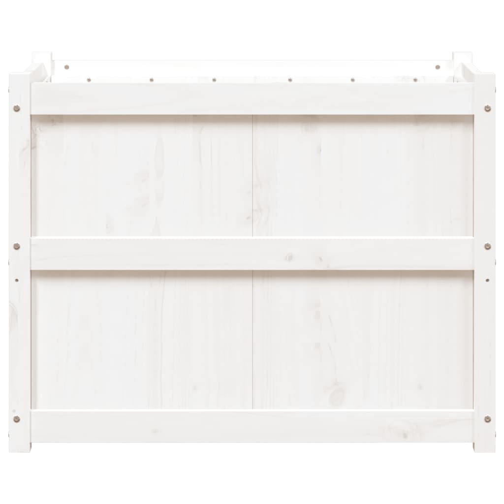 plantekasse 90x50x70 cm massivt fyrretræ hvid