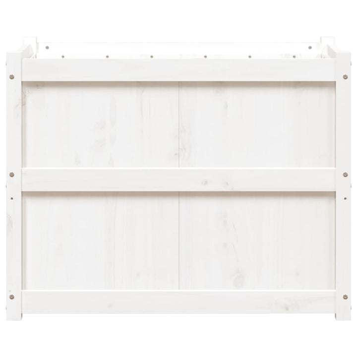 plantekasse 90x50x70 cm massivt fyrretræ hvid