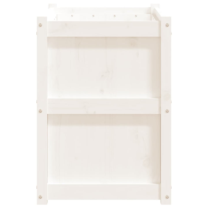 plantekasse 90x50x70 cm massivt fyrretræ hvid
