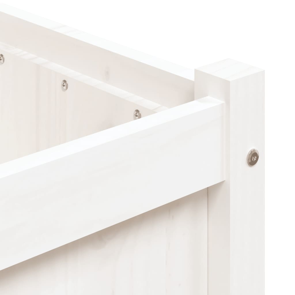 plantekasse 90x50x70 cm massivt fyrretræ hvid