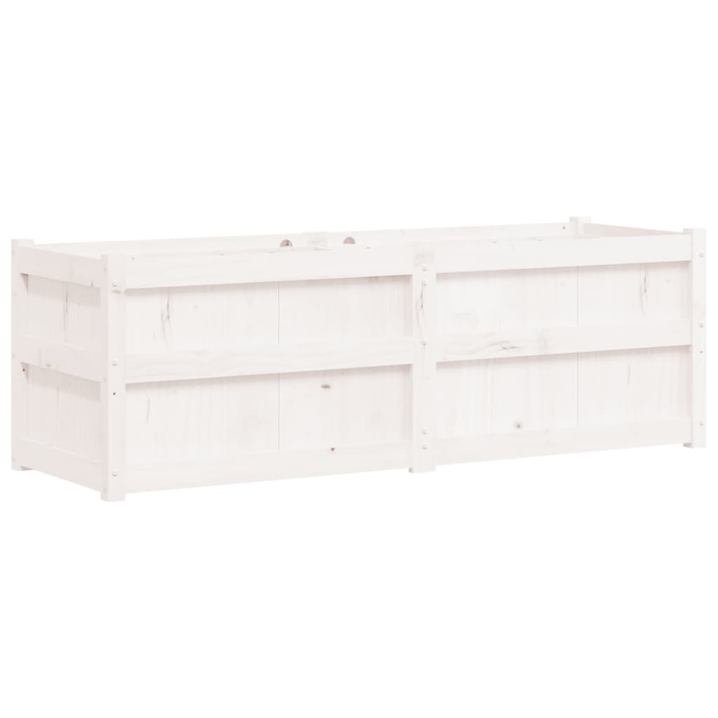 plantekasse 150x50x50 cm massivt fyrretræ hvid