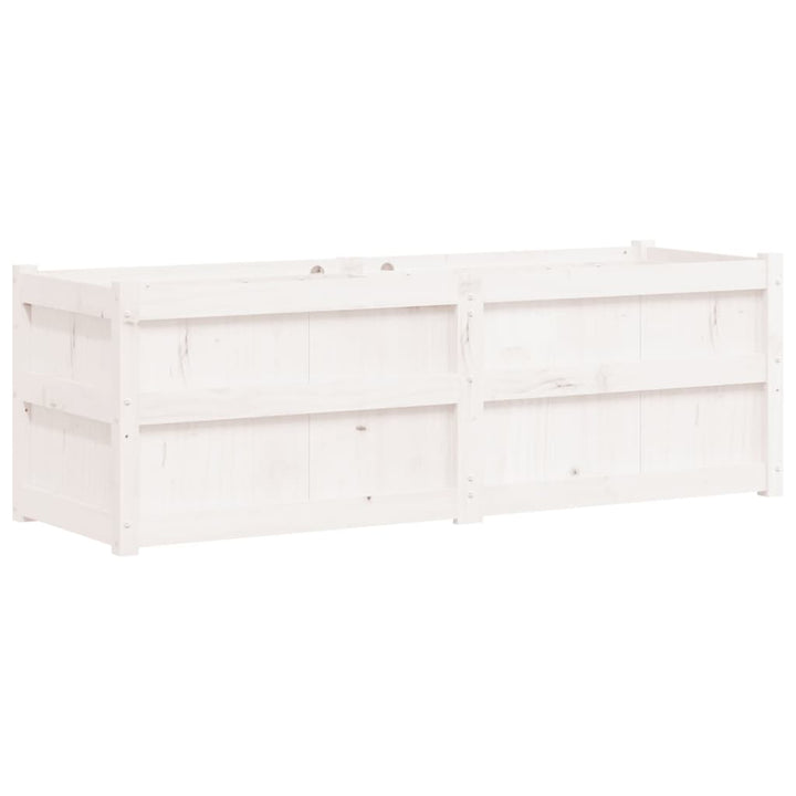 plantekasse 150x50x50 cm massivt fyrretræ hvid
