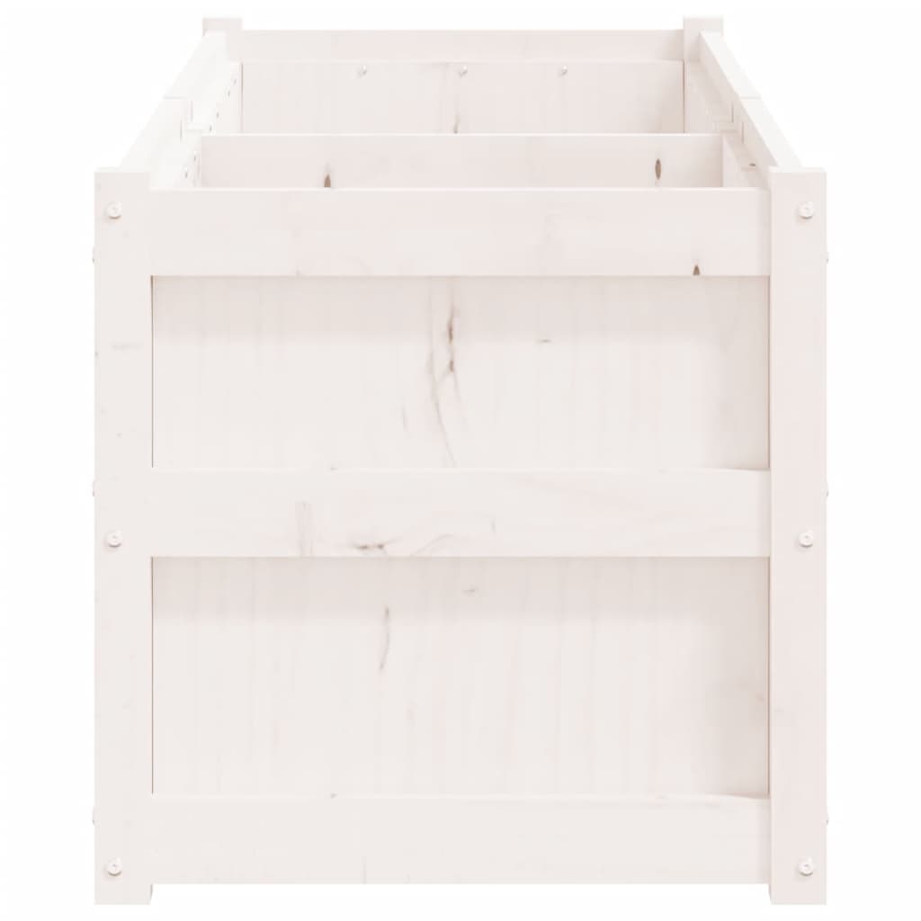plantekasse 150x50x50 cm massivt fyrretræ hvid