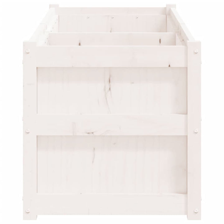 plantekasse 150x50x50 cm massivt fyrretræ hvid