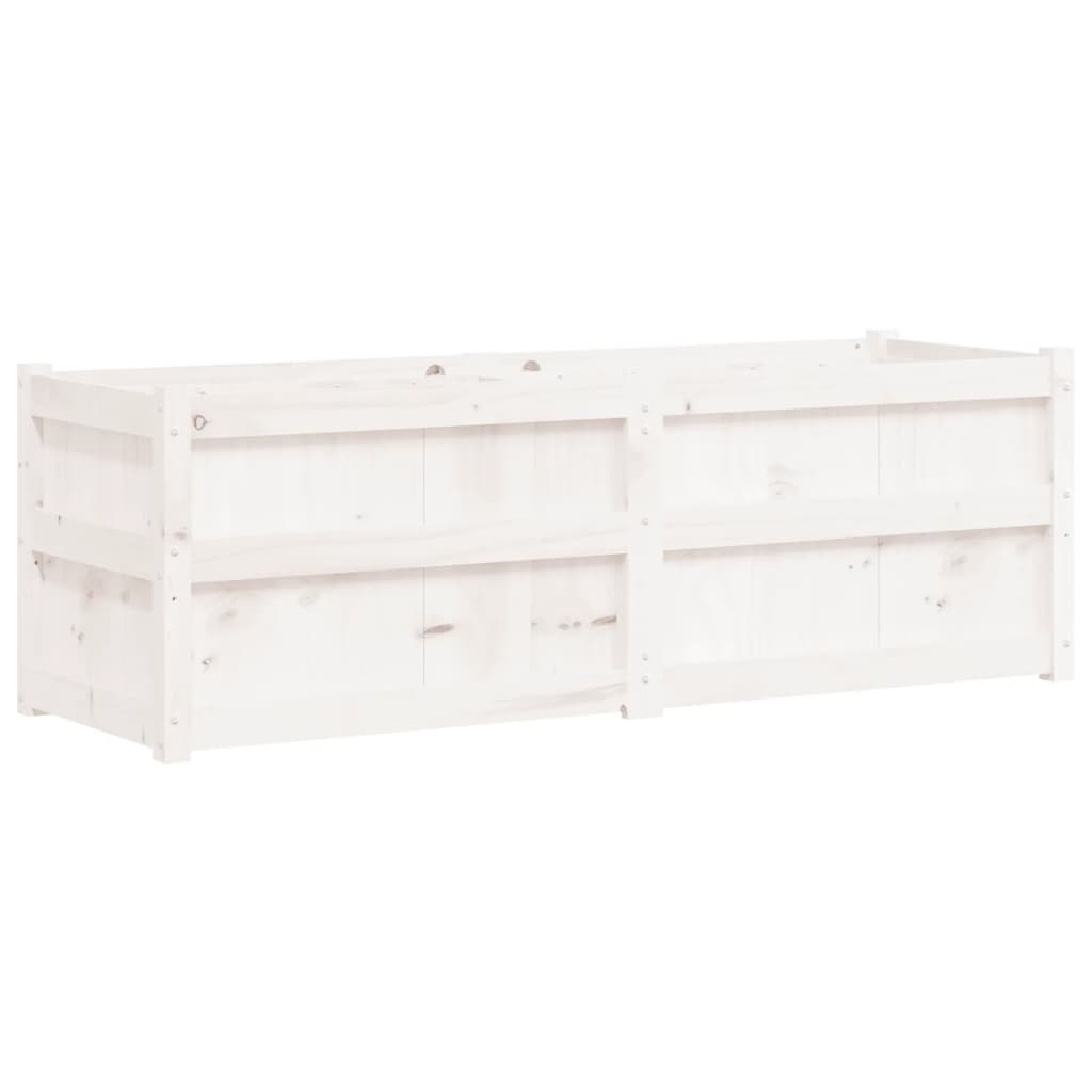 plantekasse 150x50x50 cm massivt fyrretræ hvid