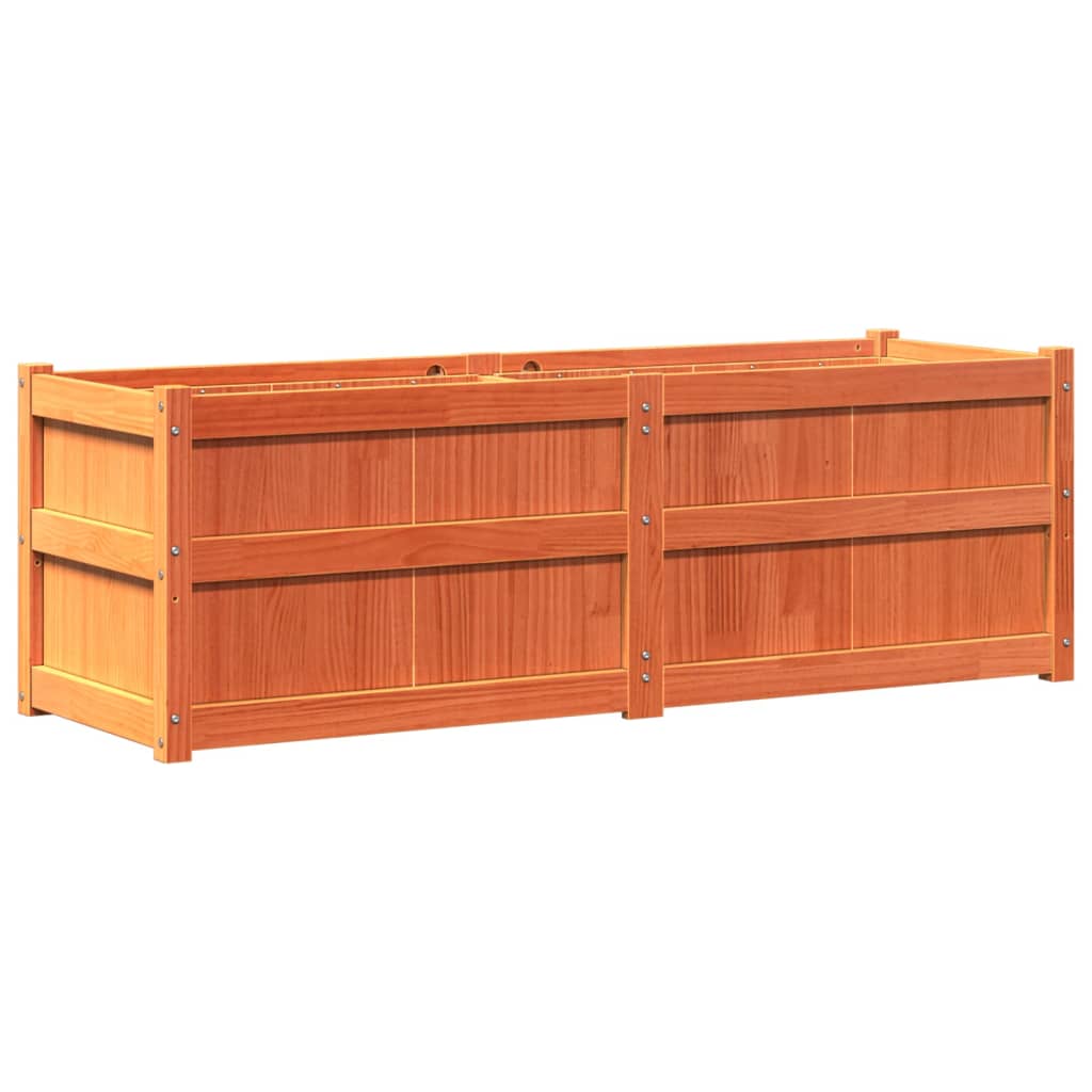 plantekasse 150x50x50 cm massivt fyrretræ gyldenbrun