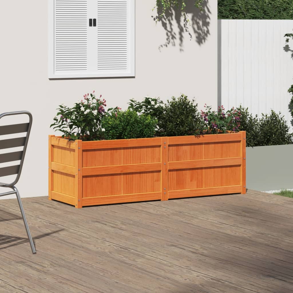 plantekasse 150x50x50 cm massivt fyrretræ gyldenbrun