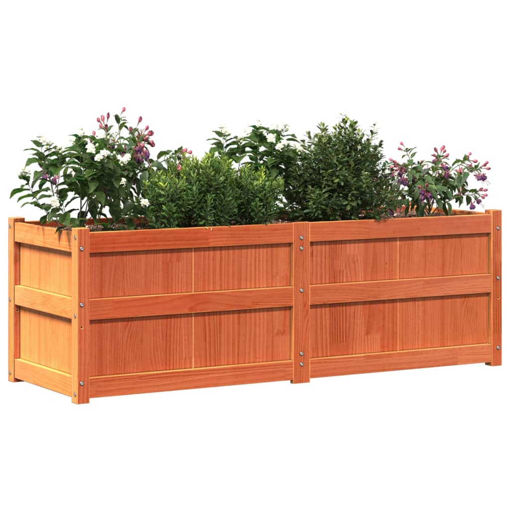 plantekasse 150x50x50 cm massivt fyrretræ gyldenbrun