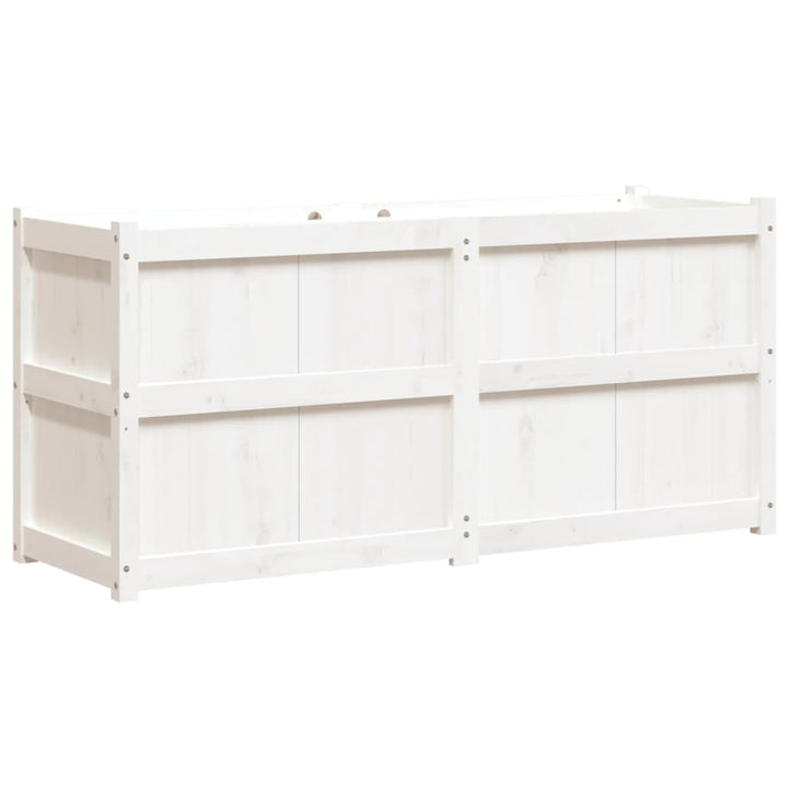 plantekasse 150x50x70 cm massivt fyrretræ hvid