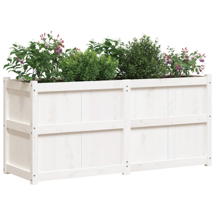 plantekasse 150x50x70 cm massivt fyrretræ hvid