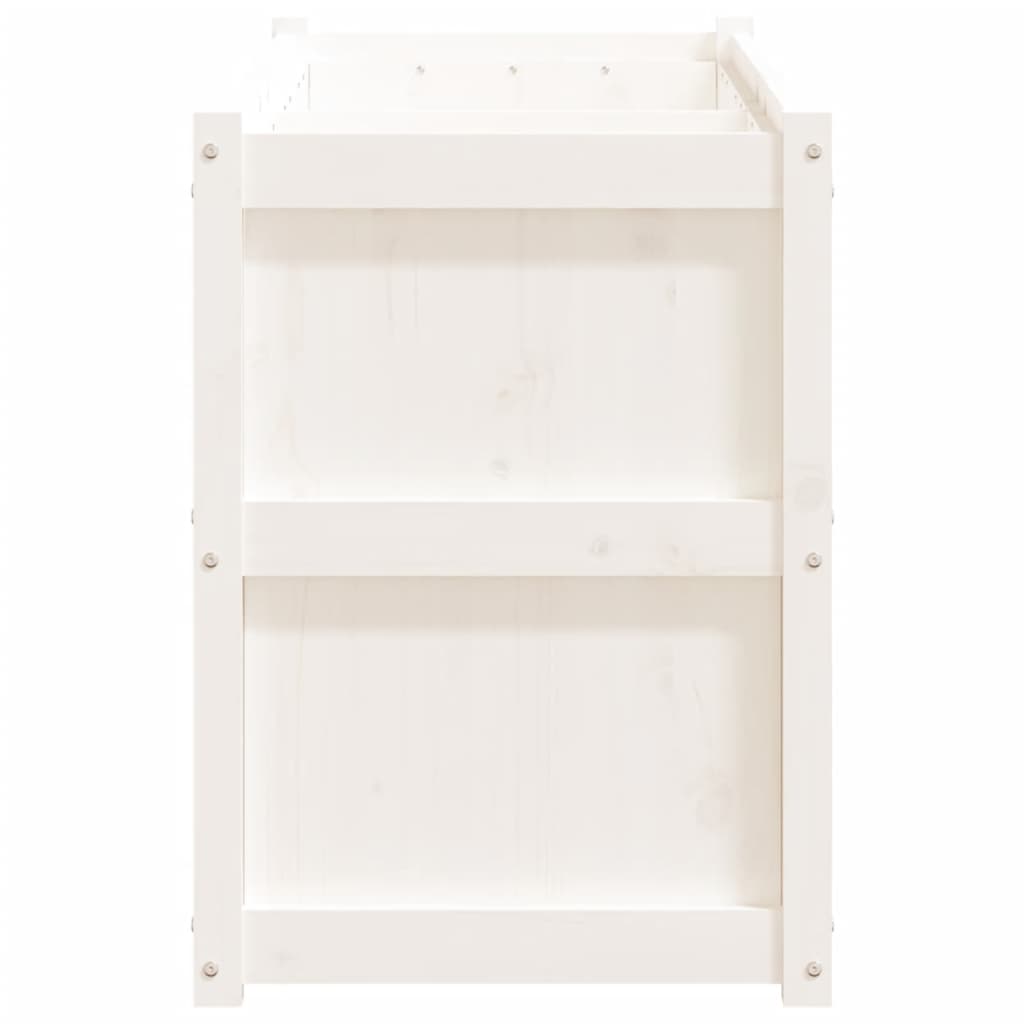plantekasse 150x50x70 cm massivt fyrretræ hvid